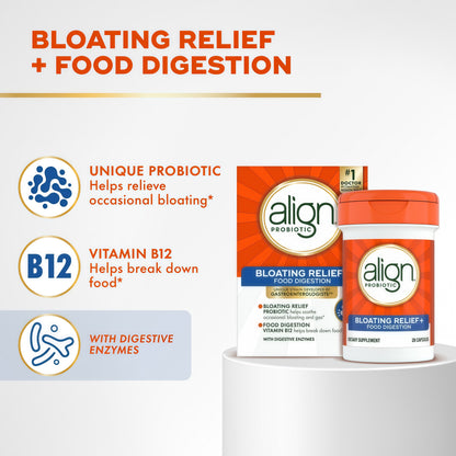 Align Bloating Relief + Food Digestion Probiotics Supplement Capsules