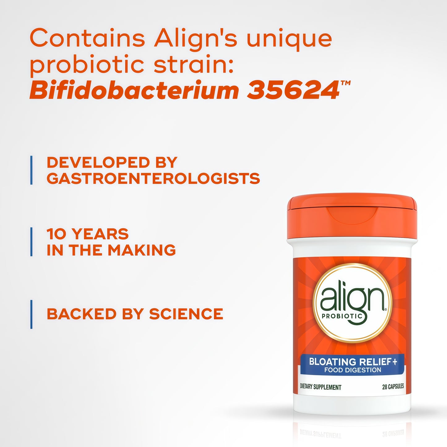 Align Bloating Relief + Food Digestion Probiotics Supplement Capsules