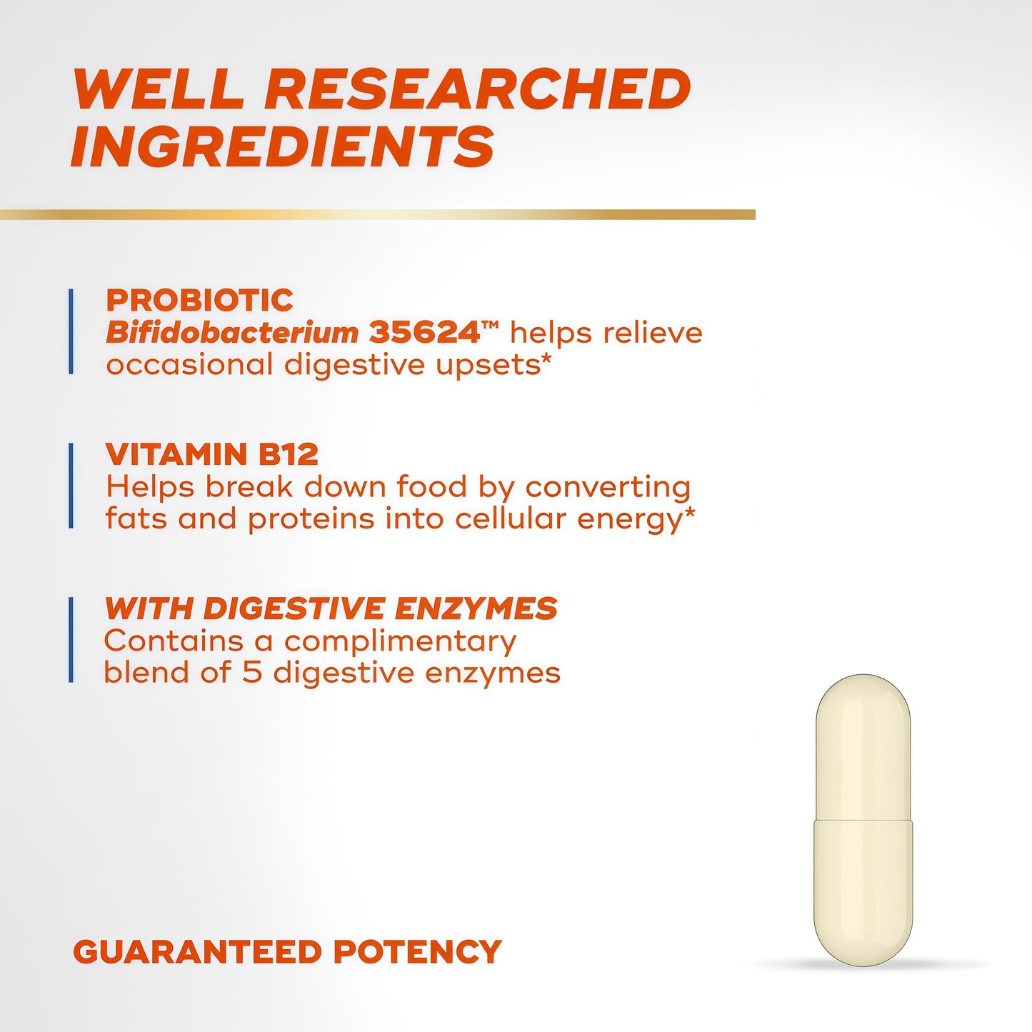 Align Bloating Relief + Food Digestion Probiotics Supplement Capsules