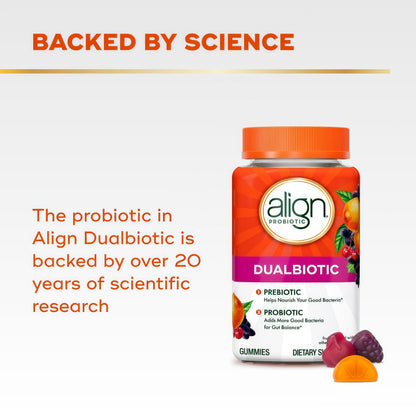 Align DualBiotic Prebiotic + Probiotic Gummies Supplement